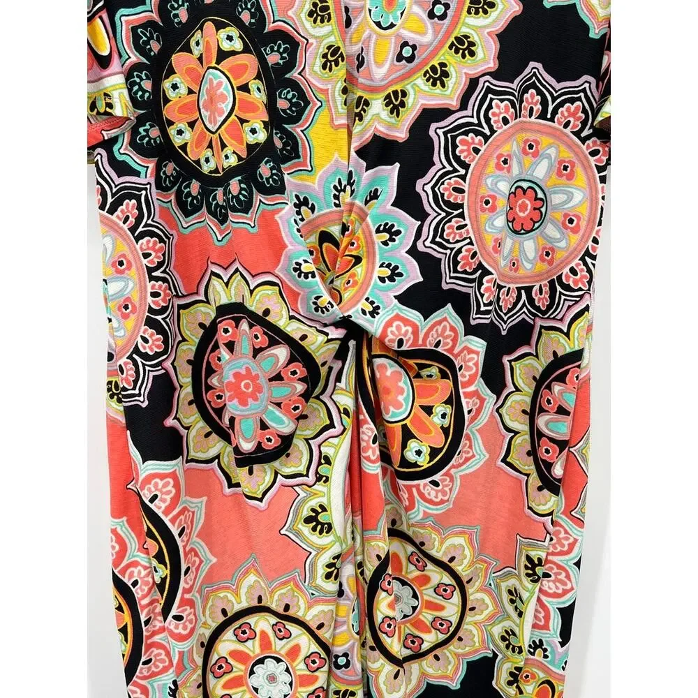 Oliver Tolentino Geometric Pattern Sheath Dress Waist Twist Women's 8 NWOT